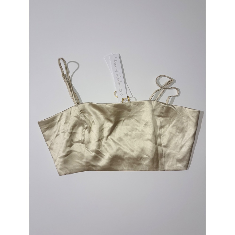 House of Harlow 1960 Ivory Satin Crop Cami